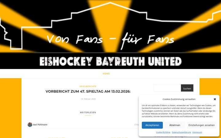 Skjámynd af eishockey-bayreuth-united.de