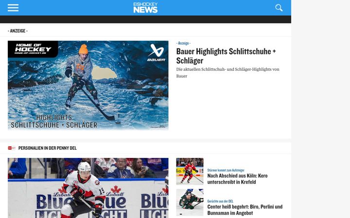 Screenshot of eishockeynews.de