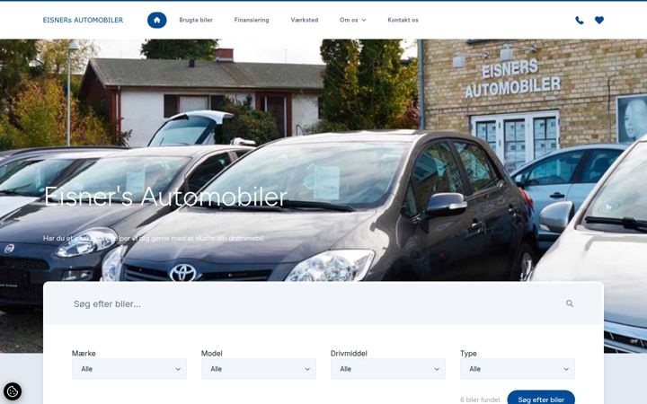 Snímek obrazovky eisner-auto.dk