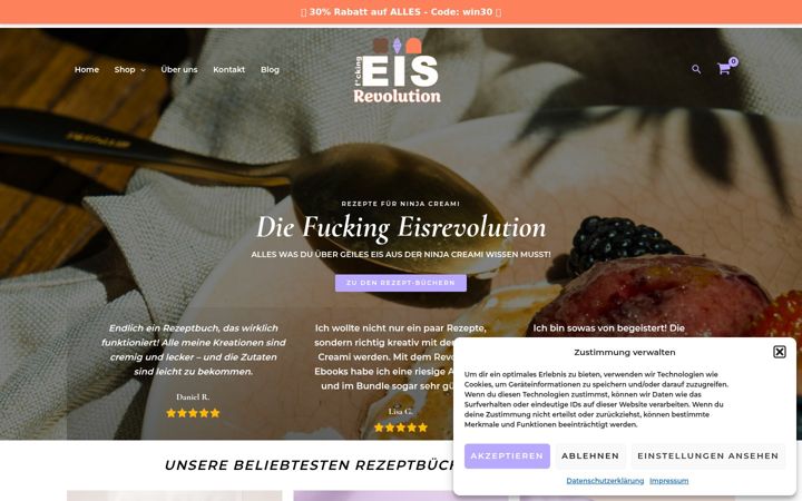 Kuvakaappaus sivustosta eisrevolution.de
