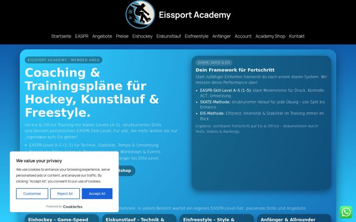 Snimka zaslona za eissportcommunity.de