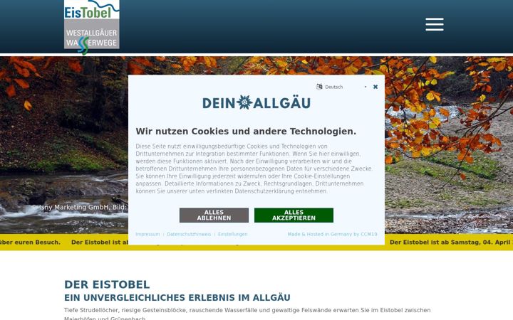 Snimka zaslona za eistobel.de