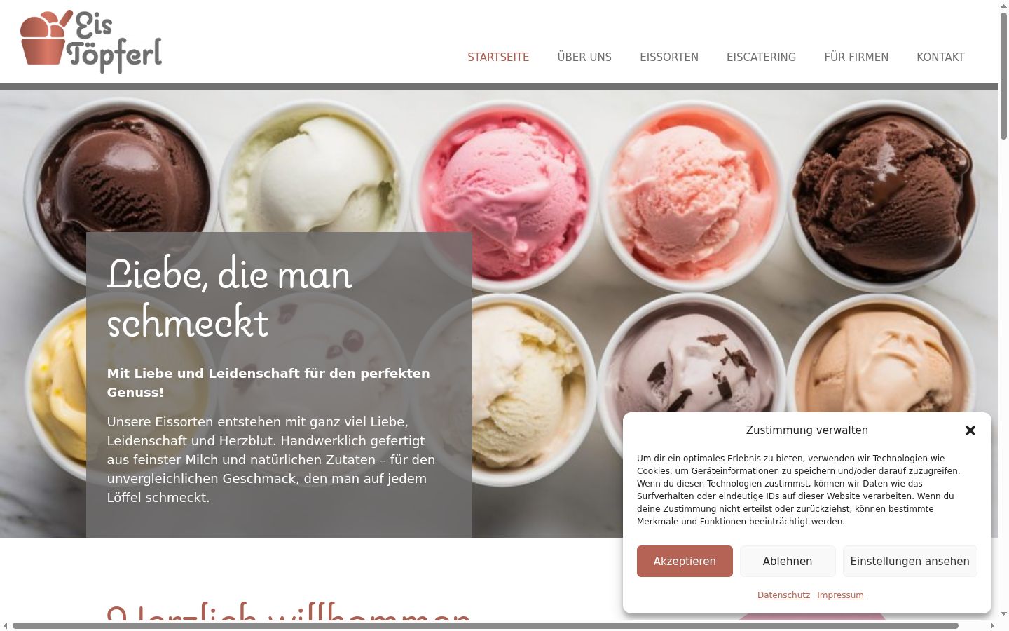 Screenshot van de toestemmingsbanner zoals getoond vóór enige interactie