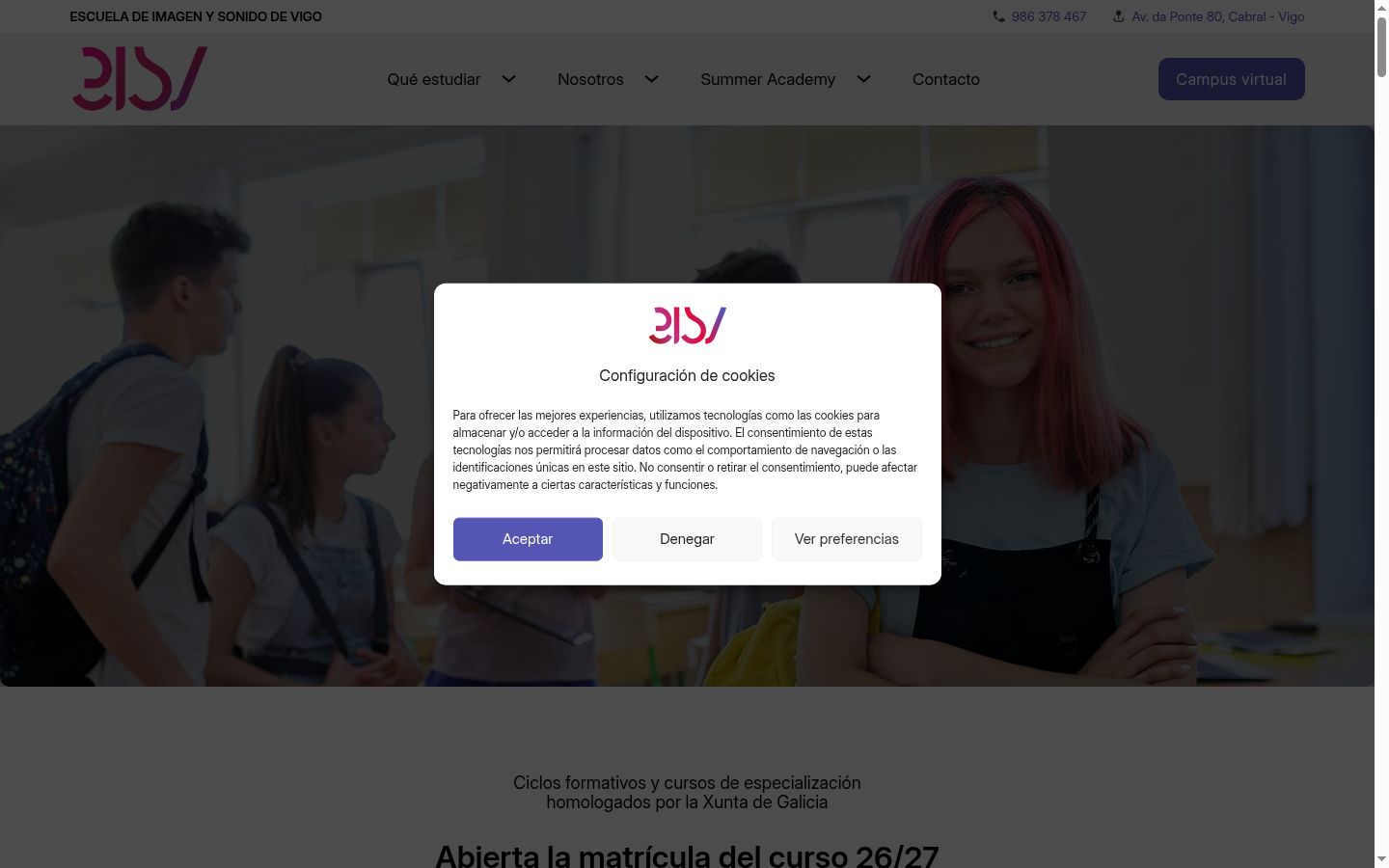 Snimka zaslona bannera za privolu prikazanog prije bilo kakve interakcije