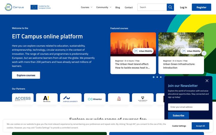 Screenshot of eit-campus.eu