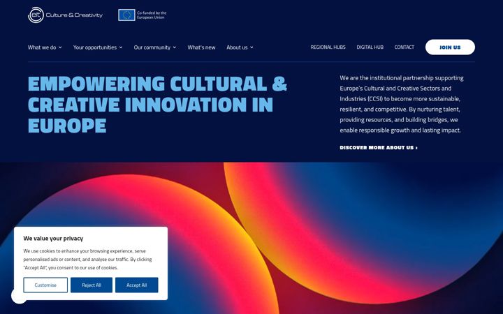 Screenshot of eit-culture-creativity.eu
