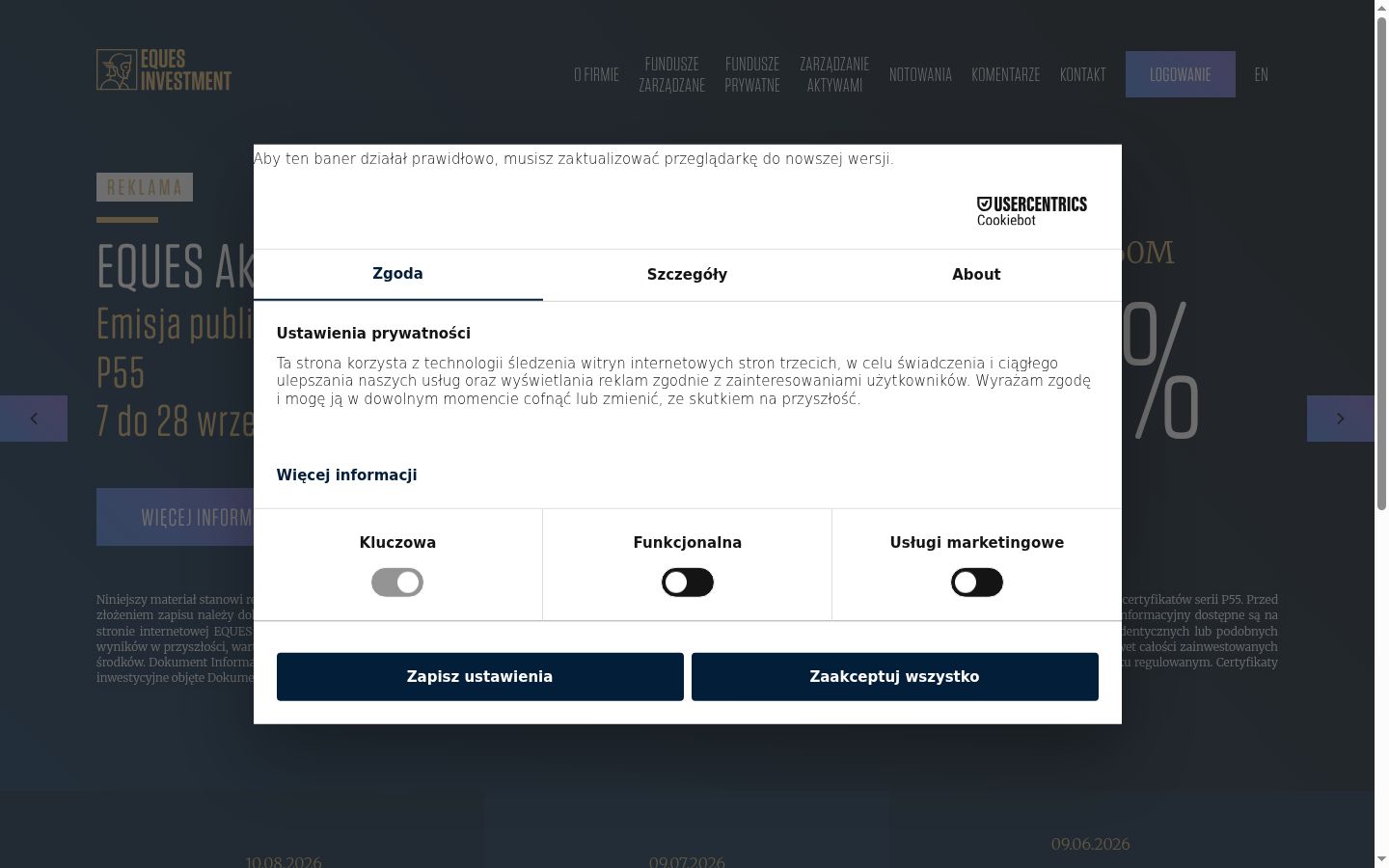 Capture d'écran de la bannière de consentement affichée avant toute interaction
