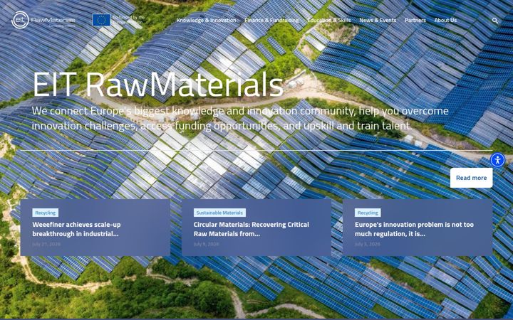 Screenshot of eitrawmaterials.eu
