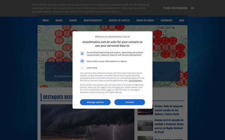 Skærmbillede af eixoclimatico.com.br