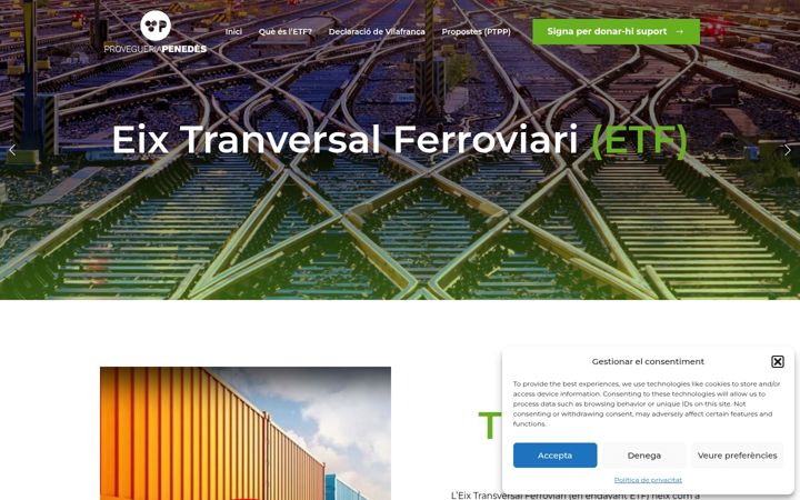 Snímek obrazovky eixtransversalferroviari.org