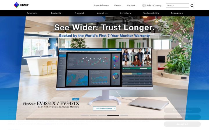Screenshot of eizo.com