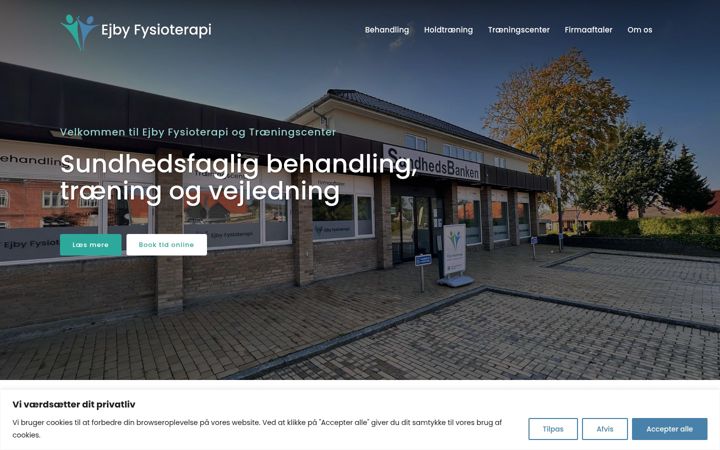 Snímek obrazovky ejbyfysioterapi.dk