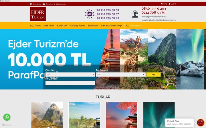 Capture d'écran de ejderturizm.com.tr