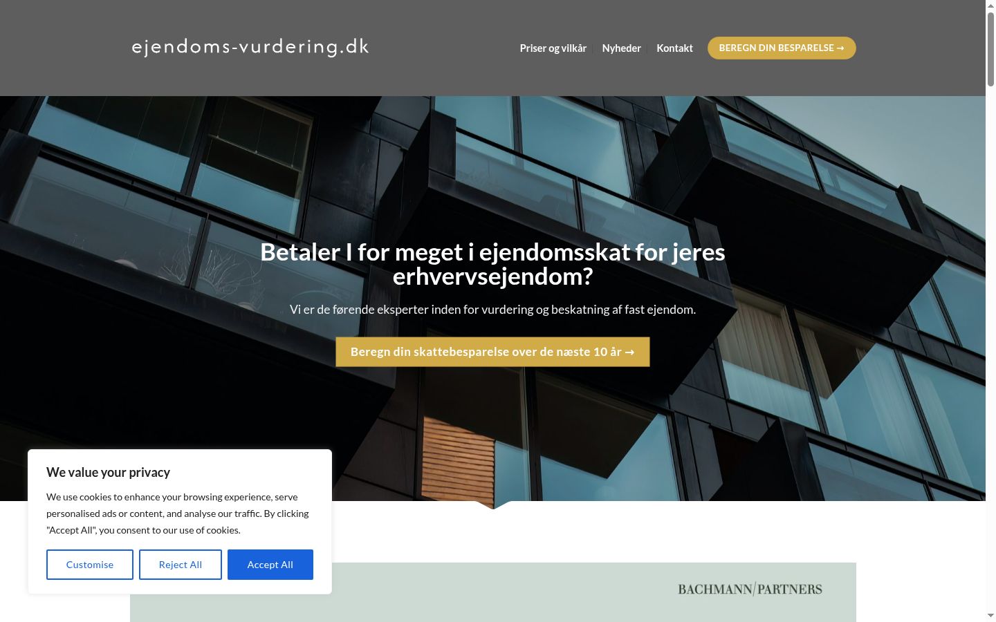 Captura de ecrã do banner de consentimento apresentado antes de qualquer interação