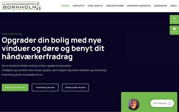 Ekraanipilt saidist ejendomsservice-bornholm.dk