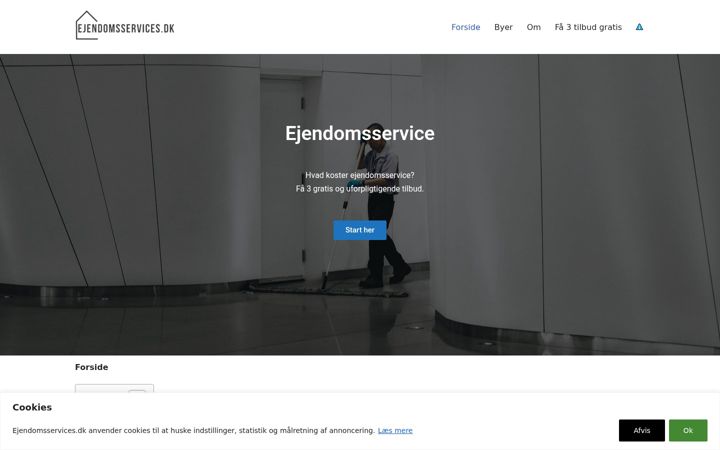 Ekraanipilt saidist ejendomsservices.dk