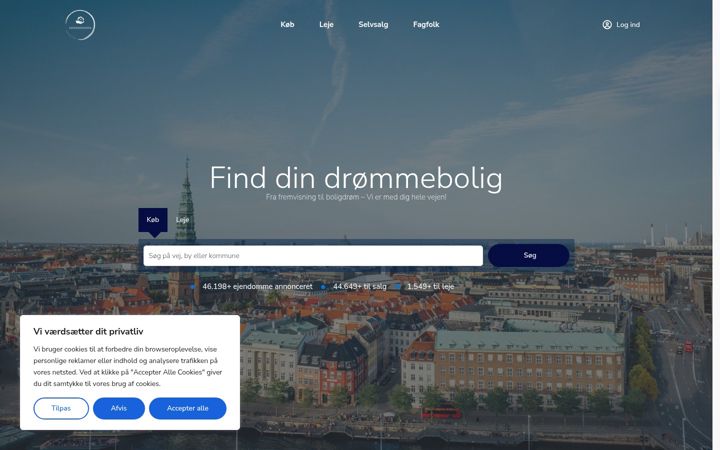 Ekraanipilt saidist ejendomssiden.dk