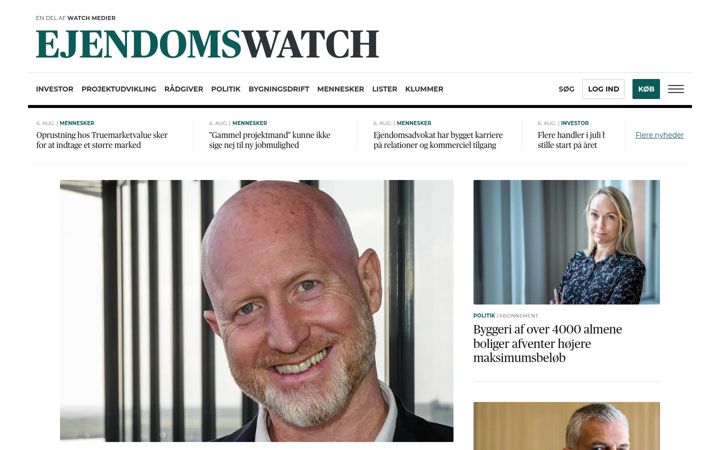 Ekraanipilt saidist ejendomswatch.dk