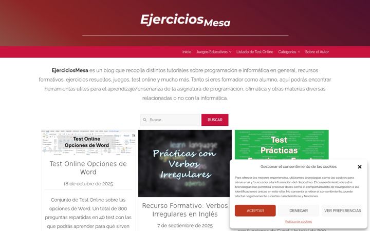 Screenshot of ejerciciosmesa.com