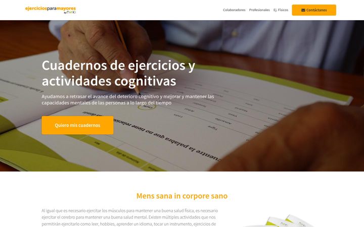 Screenshot of ejerciciosparamayores.com