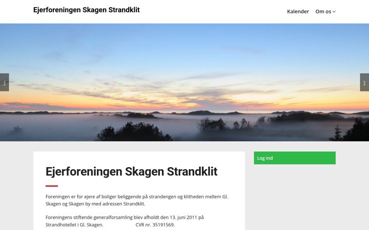 Ekraanipilt saidist ejerforeningenskagenstrandklit.dk