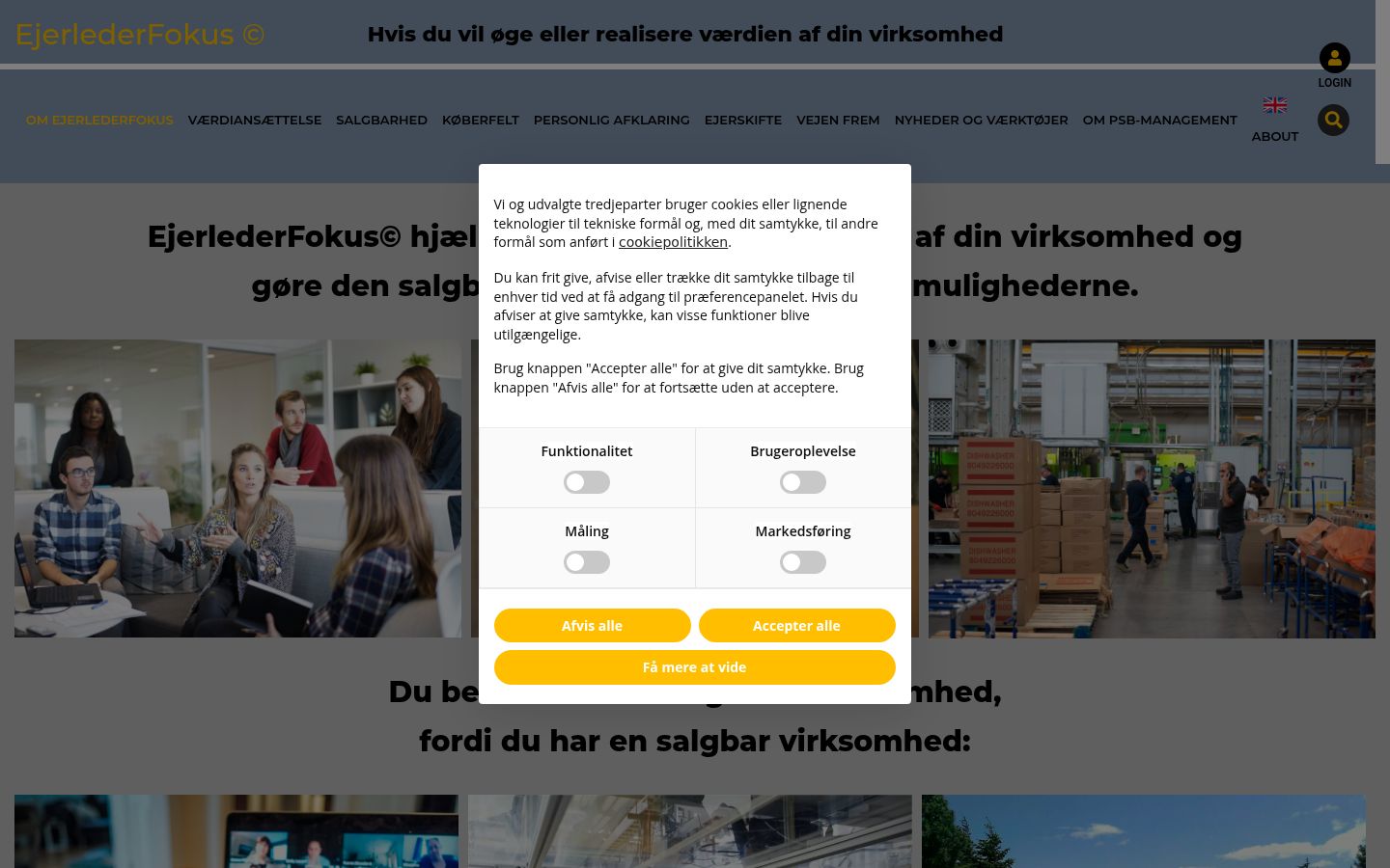 Screenshot des Einwilligungsbanners vor jeglicher Interaktion