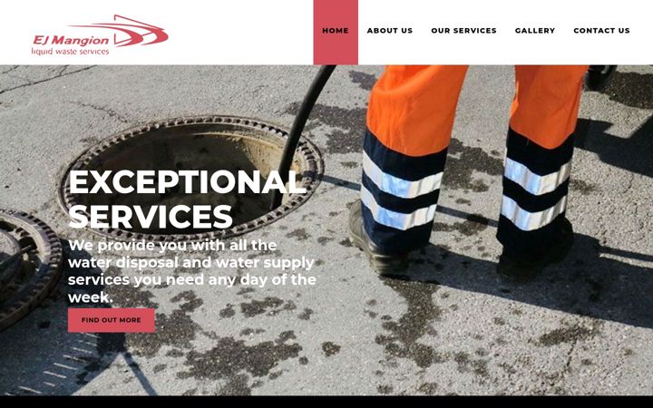 Screenshot of ejmangionservices.com