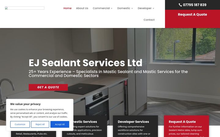 Zrzut ekranu ejsealant-services.co.uk