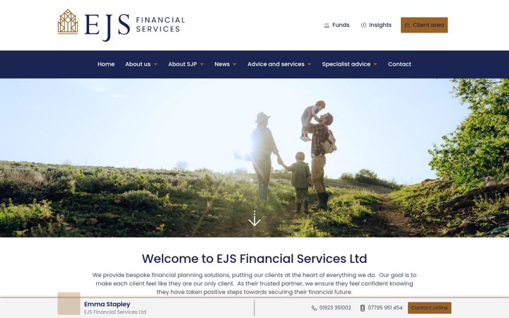 Zrzut ekranu ejsfinancialservices.co.uk
