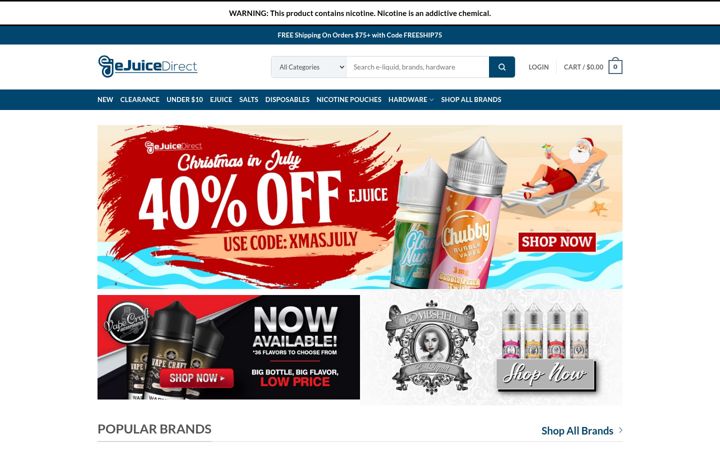 Screenshot of ejuicedirect.com