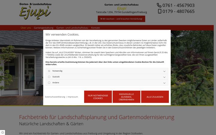 Screenshot ta' ejupi-traumgarten.de