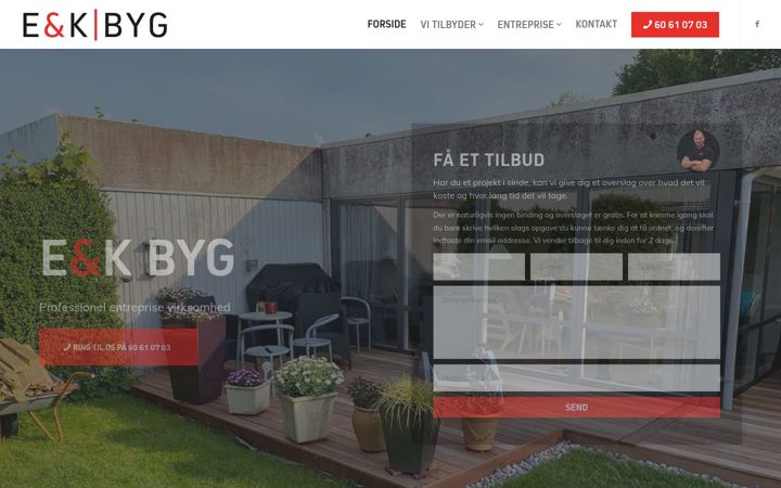Screenshot of ek-byg.dk