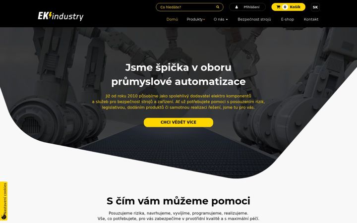 Snímek obrazovky ek-industry.cz