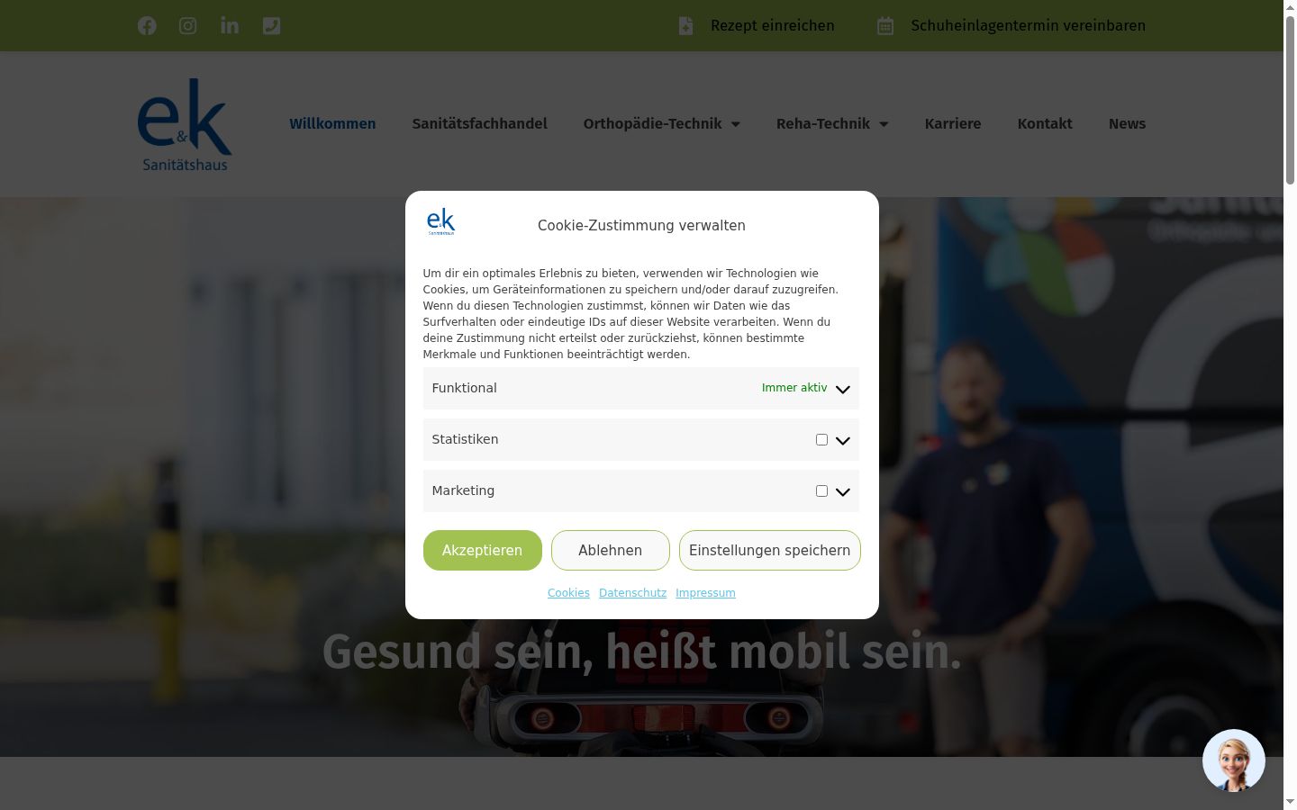 Zrzut ekranu banera zgody wyświetlanego przed jakąkolwiek interakcją