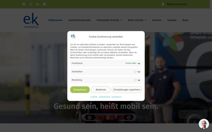 Zrzut ekranu ek-sanitaetshaus.de