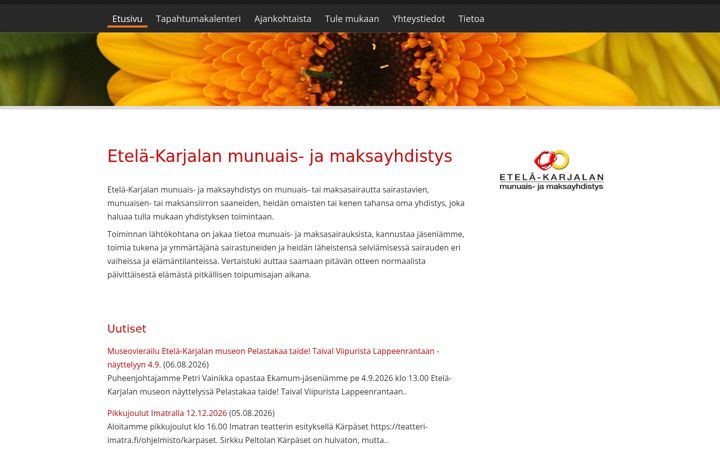 Snímek obrazovky ekamum.fi