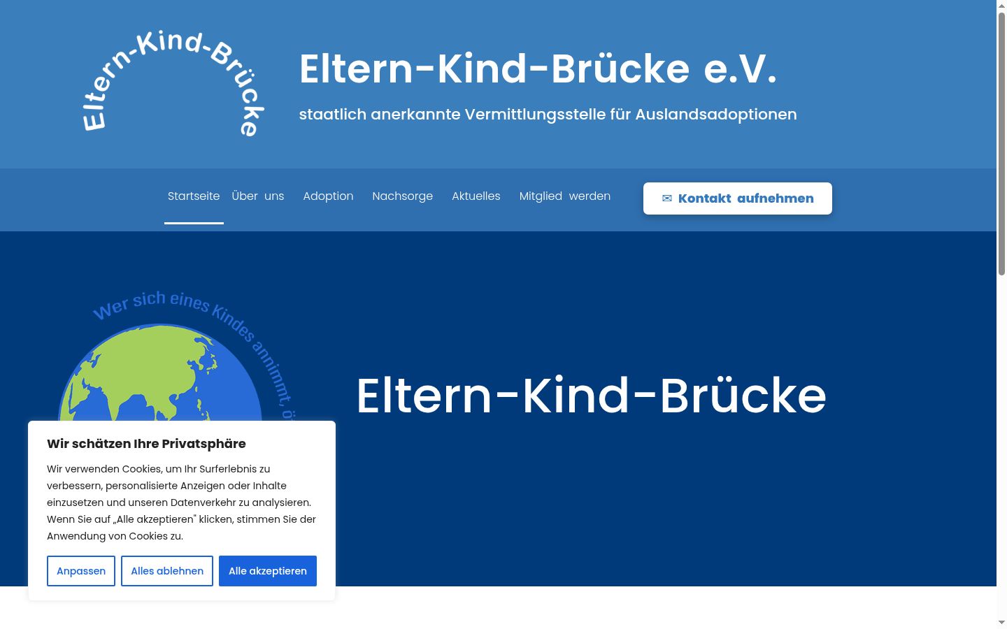 Screenshot tal-banner tal-kunsens muri qabel kwalunkwe interazzjoni