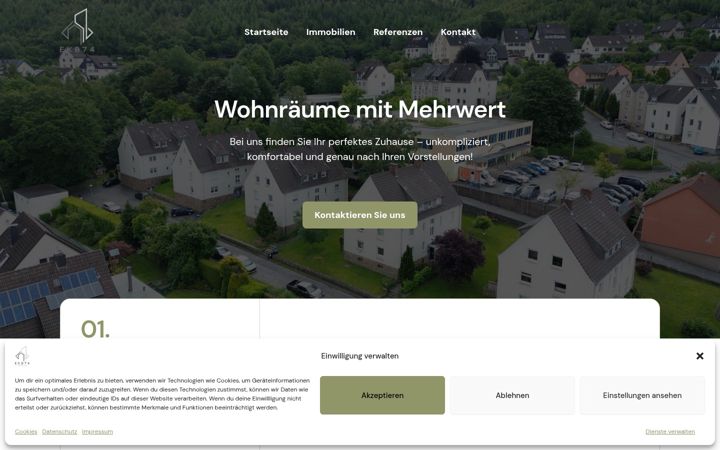 Kuvakaappaus sivustosta ekb74-immobilien.de