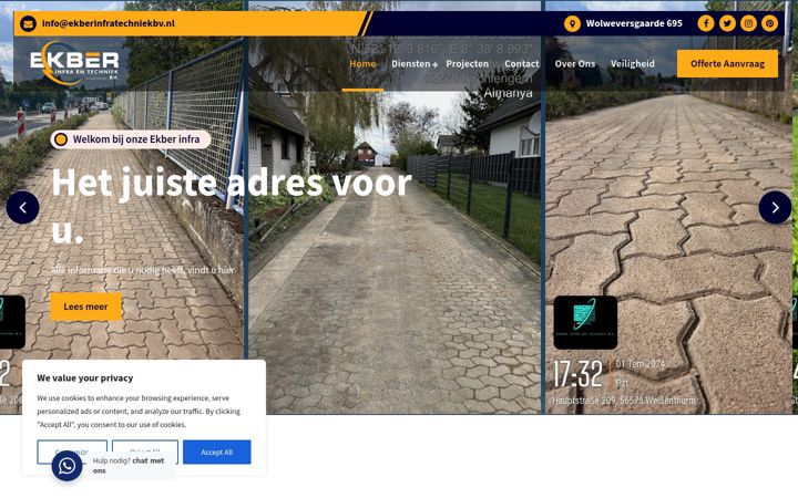 Ekrānuzņēmums no ekberinfratechniekbv.nl