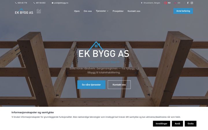 Screenshot of ekbygg.no
