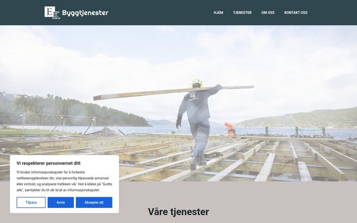 Screenshot of ekbyggtjenester.no