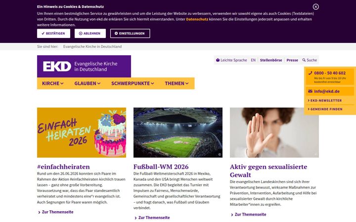Ekrānuzņēmums no ekd.de