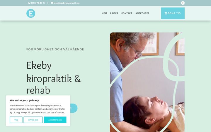 Skjermbilde av ekebykiropraktik.se