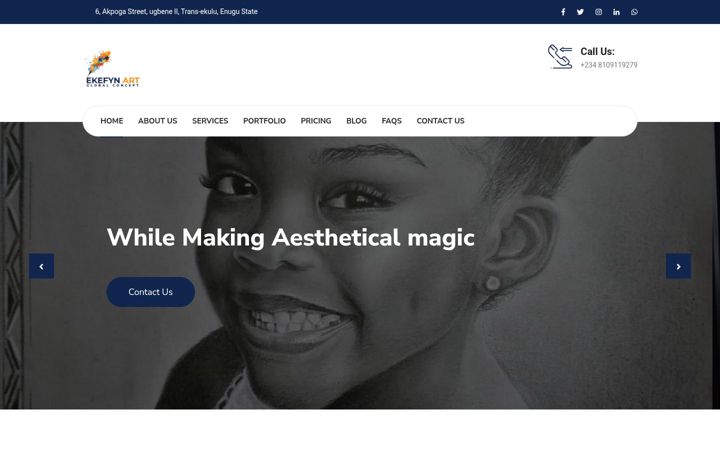 Screenshot of ekefynart.com