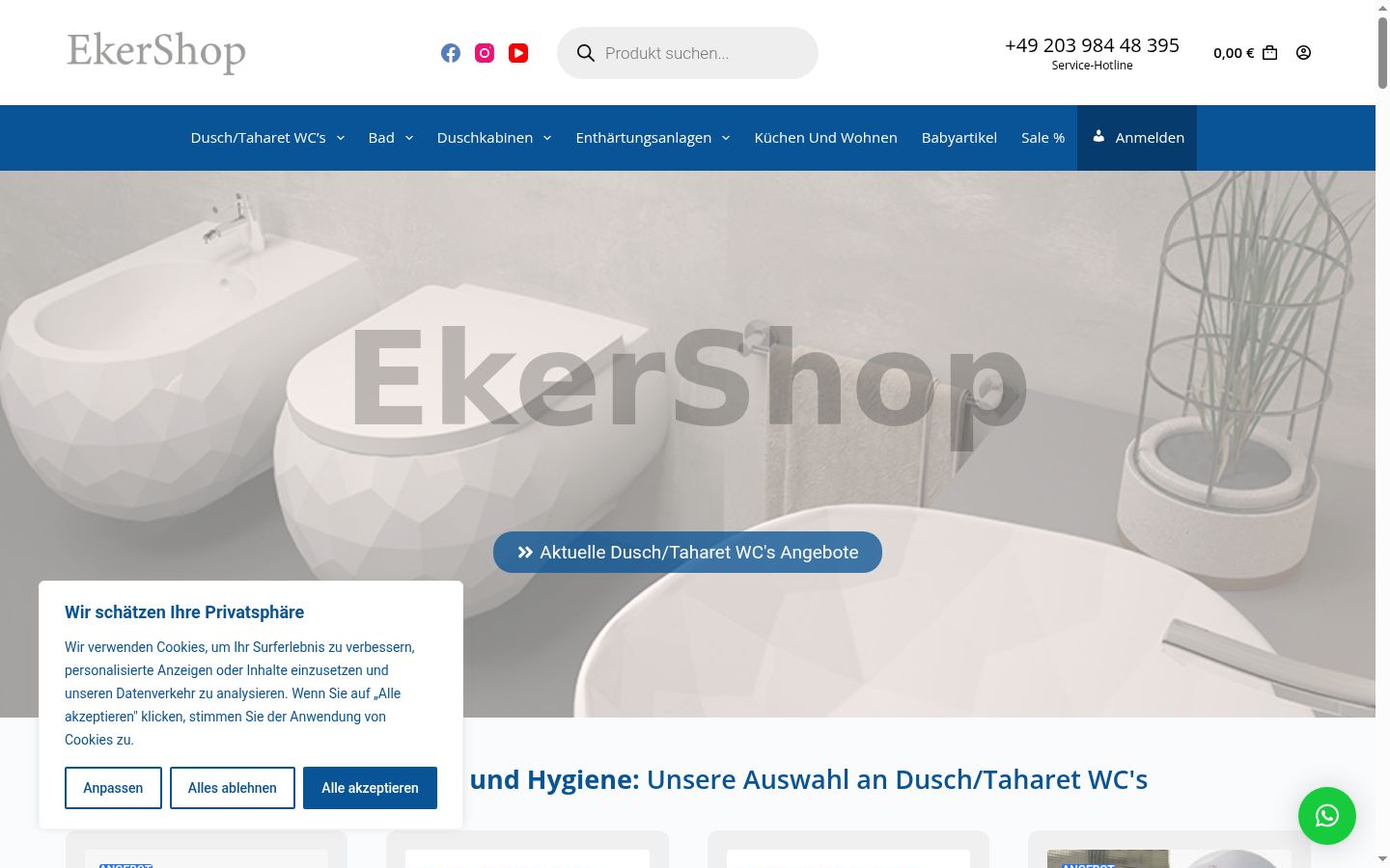 Screenshot van de toestemmingsbanner zoals getoond vóór enige interactie