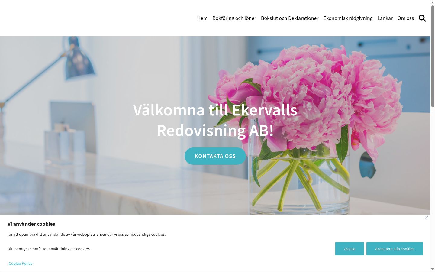 Skjermbilde av samtykkebanneret slik det vises før noen interaksjon