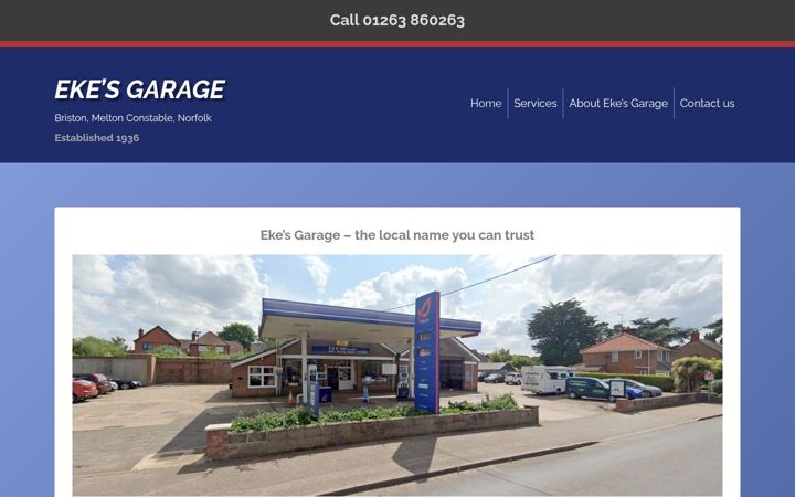 Zrzut ekranu ekesgarage.co.uk