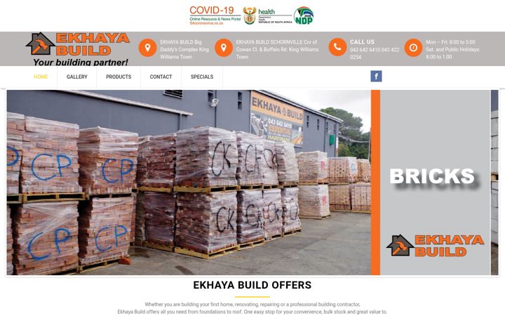 Екранна снимка на ekhayabuild.co.za