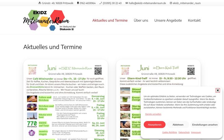 Skjámynd af ekidz-miteinanderraum.de