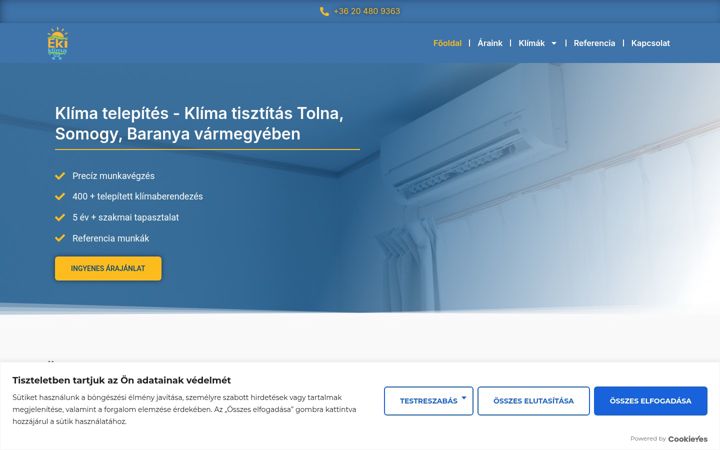 Snímek obrazovky ekiklima.hu